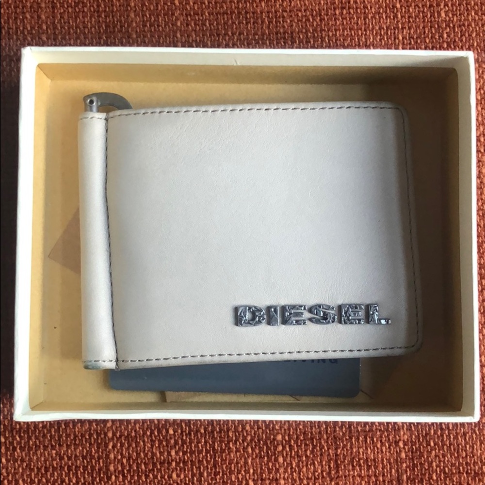 Authentic leather DIESEL wallet with money clip